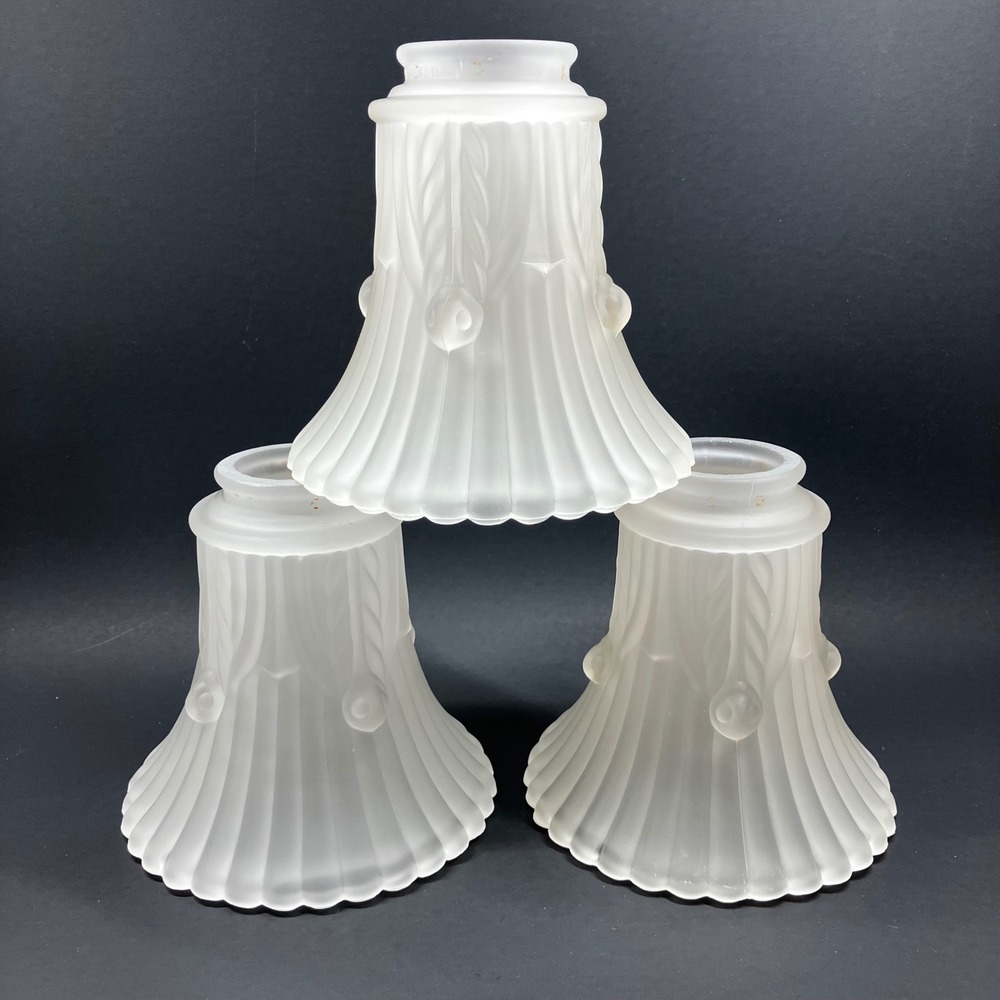 Murray Feiss Lamp Shade Replacement 2.25 Fitter Frosted Art Deco Bell White